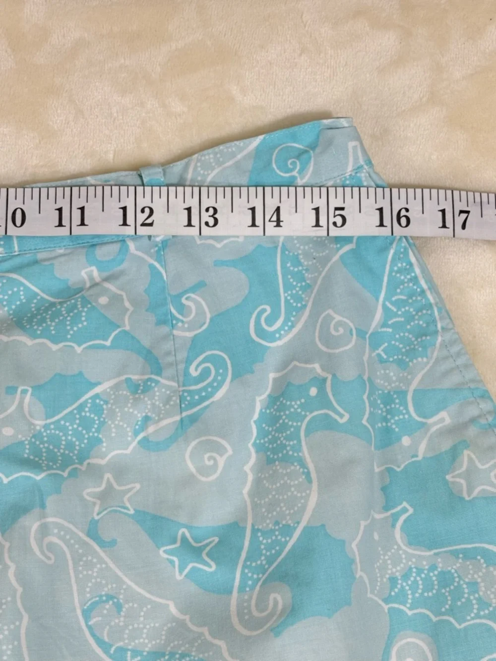 Lilly Pulitzer Women’s Light Blue Tropical Seahorse Print Shorts Size 12